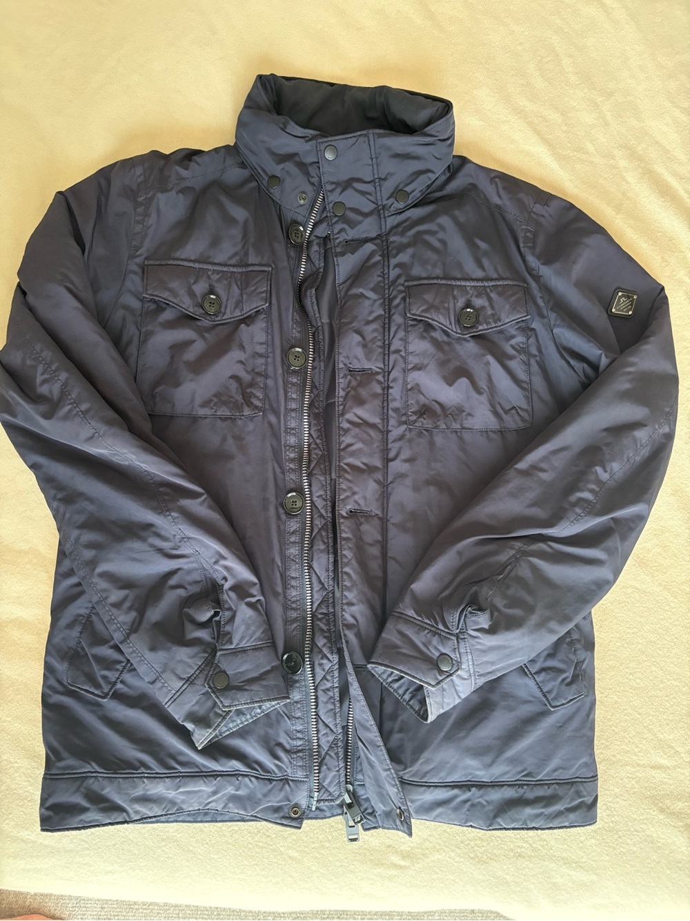 J.Lindeberg Navy Field Jacket with Stand Collar